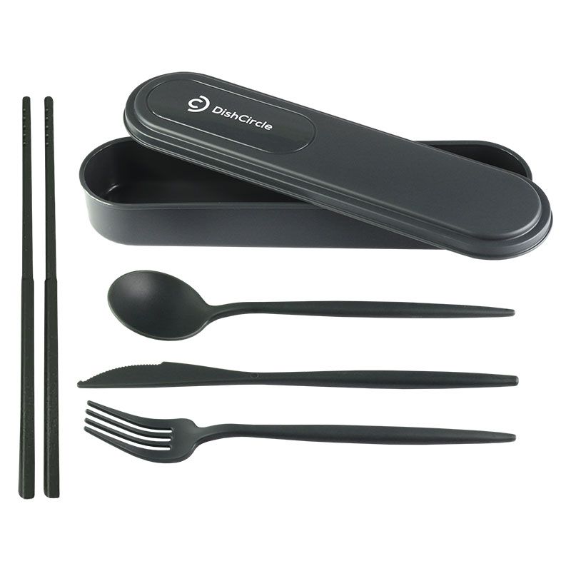 Plastic reusable cutlery set with storage box 501080Kt1